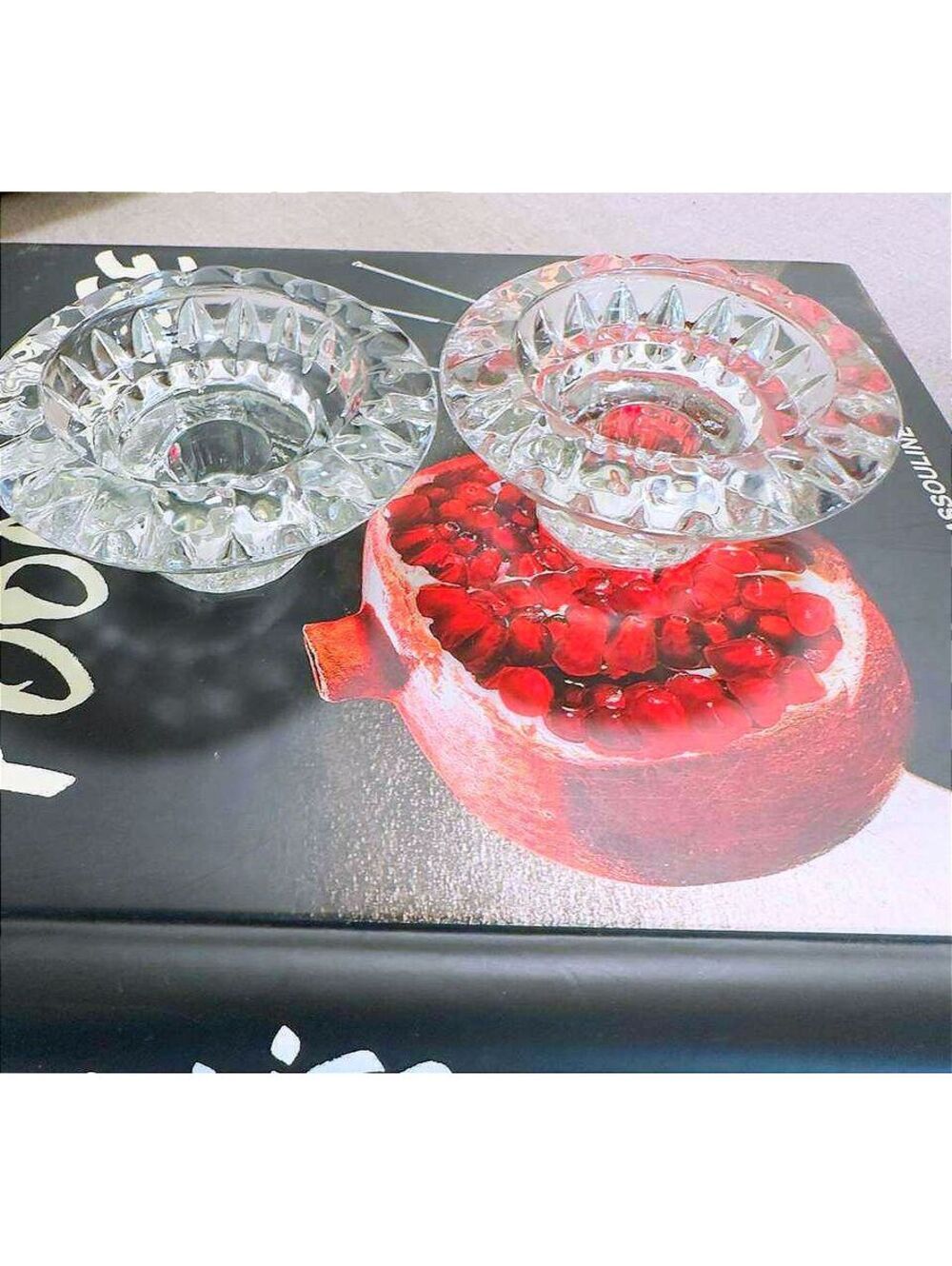 Vintage Clear Pressed Glass Taper Candle Holders Set of 2